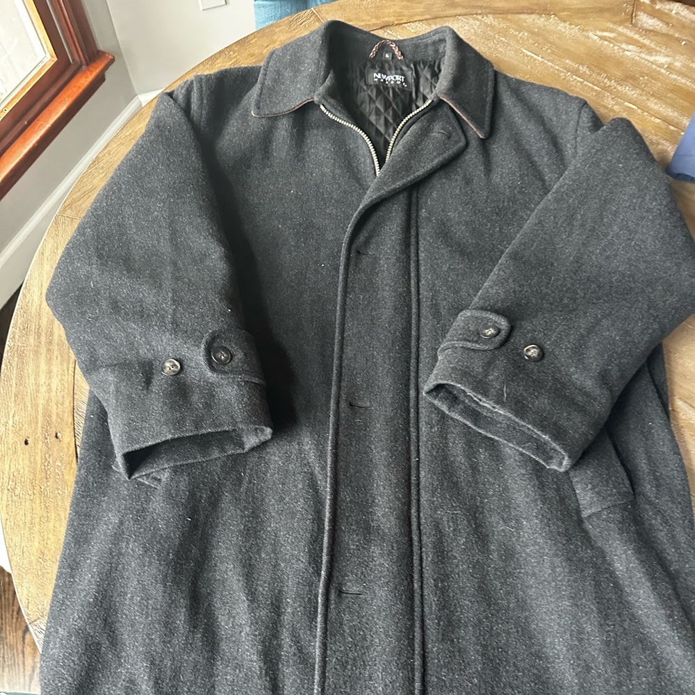 NEWPORT HABOR MENS 3/4 LONG WOOL QUILTED INSULATED COAT SIZE XL EUC
